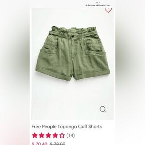 Free People Topanga Cuff Shorts Sz.XS